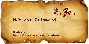 Módos Zsigmond névjegykártya
